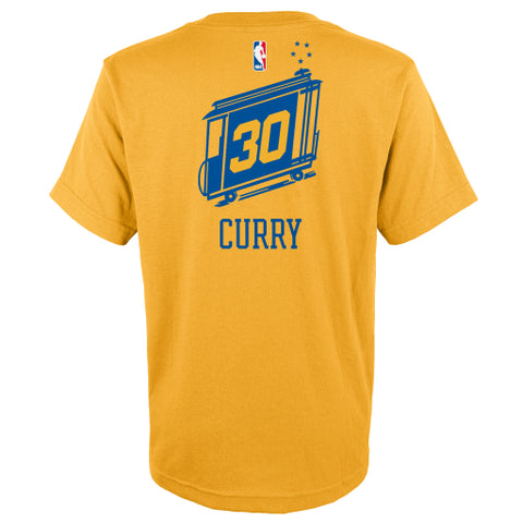 Stephen Curry #30 Golden State Warriors Adidas Throwback Gold Youth Shirt - Dino's Sports Fan Shop - 1