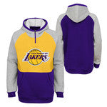 Los Angeles Lakers Youth Yellow NBA 1/4 Zip W/ Hood