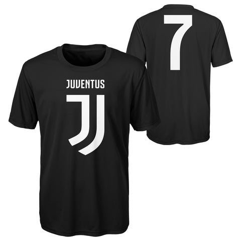 Youth Cristiano Ronaldo #7 Juventus Black T-Shirt