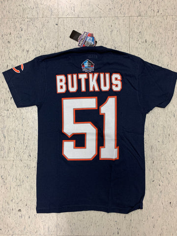 Chicago Bears Dick Butkus #51 Adult NFL Hall Of Fame Blue Shirt