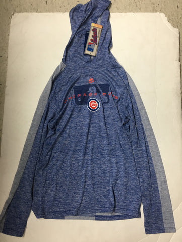 Chicago Cubs Majestic Light Weight Hoodie Light Blue MLB Adult