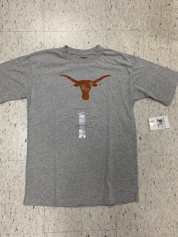 Texas Longhorns Adult Genuine Stuff Gray Logo Shirt (XL)