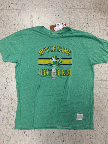 Notre Dame Fighting Irish Adult Retro Brand Lime Green Shirt