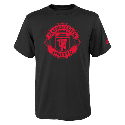 Manchester United Outerstuff Black Youth Logo shirt - Dino's Sports Fan Shop