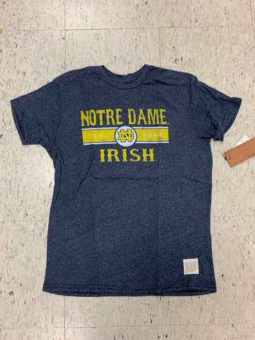 Notre Dame Fighting Irish Est. 1842 Adult Retro Brand Blue Shirt