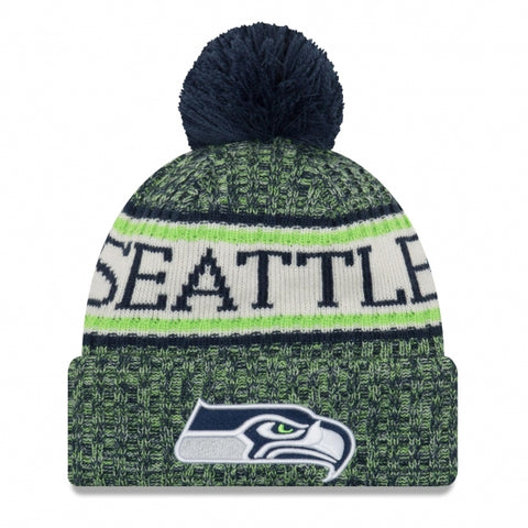 Seattle Seahawks Adult 2018 Sideline Pom Knit Winter Hat