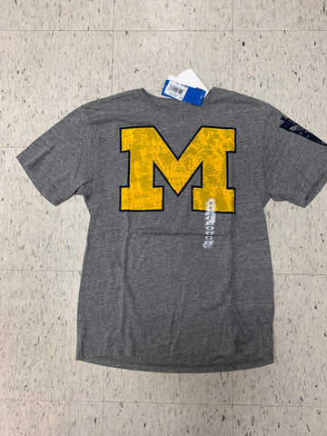 Michigan Wolverines Adult Adidas Dark Gray Heather Shirt