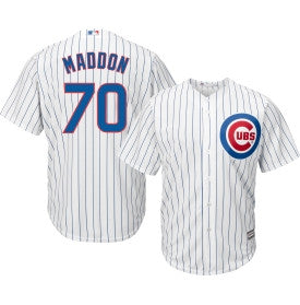 Joe Maddon #70 Chicago Cubs MLB Majestic Adult White Stitched Cool Base Jersey - Dino's Sports Fan Shop