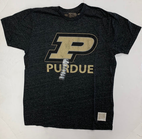 Streaky Black Purdue Adult T-Shirt Retro Brand