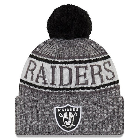 Oakland Raiders New Era NFL Grey Sideline Winter Hat