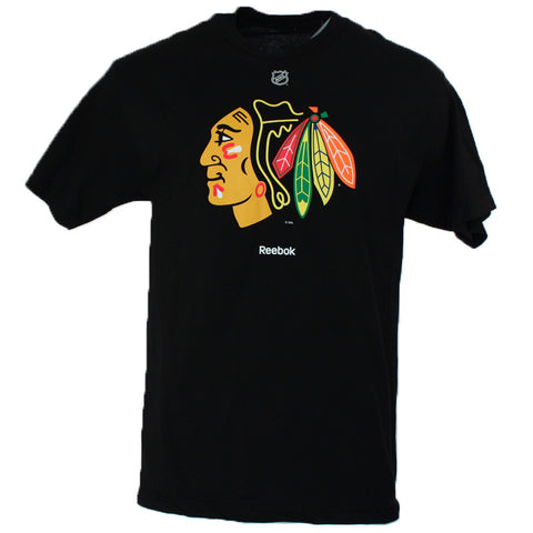 Chicago Blackhawks Reebok Black Logo Youth Shirt - Dino's Sports Fan Shop