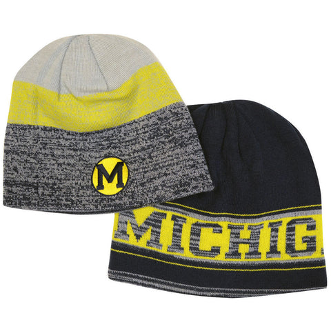 Michigan Wolverines Adidas Reversible Knit Hat - Dino's Sports Fan Shop