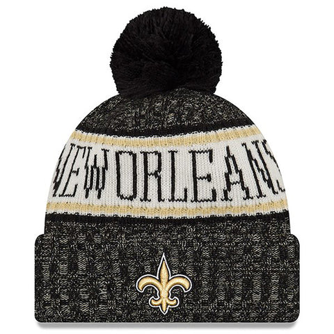 New Orleans Saints New Era NFL Black Sideline Winter Hat