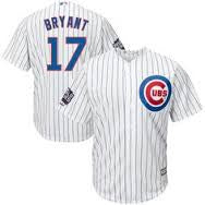 Kris Bryant #17 Chicago Cubs Majestic 2016 World Series Champions Patch White Men's Jersey