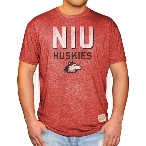 Northern Illinois Huskies Adult Retro Brand Deep Red Tri Blend Shirt