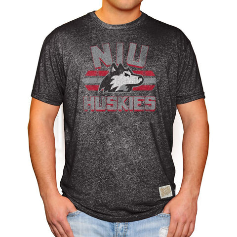 Northern Illinois Huskies Retro Brand Mock Twist Black Tri Blend Shirt