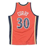 Steph Curry Adult Golden State Warriors Mitchell and Ness Orange NBA Jersey