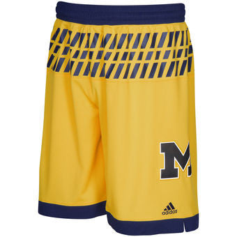 Michigan Wolverines Adidas March Madness Gold Youth Shorts - Dino's Sports Fan Shop