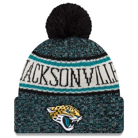 Jacksonville Jaguars Adult 2018 Sideline Pom Knit Winter Hat