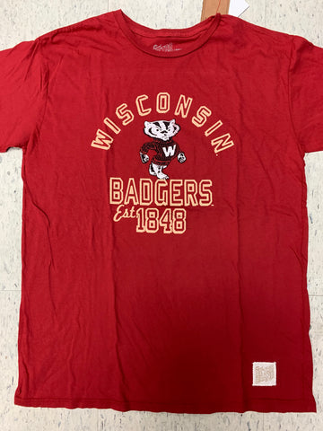 Wisconsin Badgers Est. 1848 Adult Retro Brand Deep Red Shirt