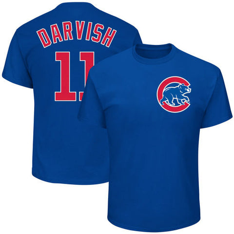 Yu Darvish Adult Majestic Chicago Cubs #11 Name And Number T-Shirt